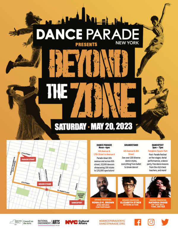 Flyer for Dance Parade 2023