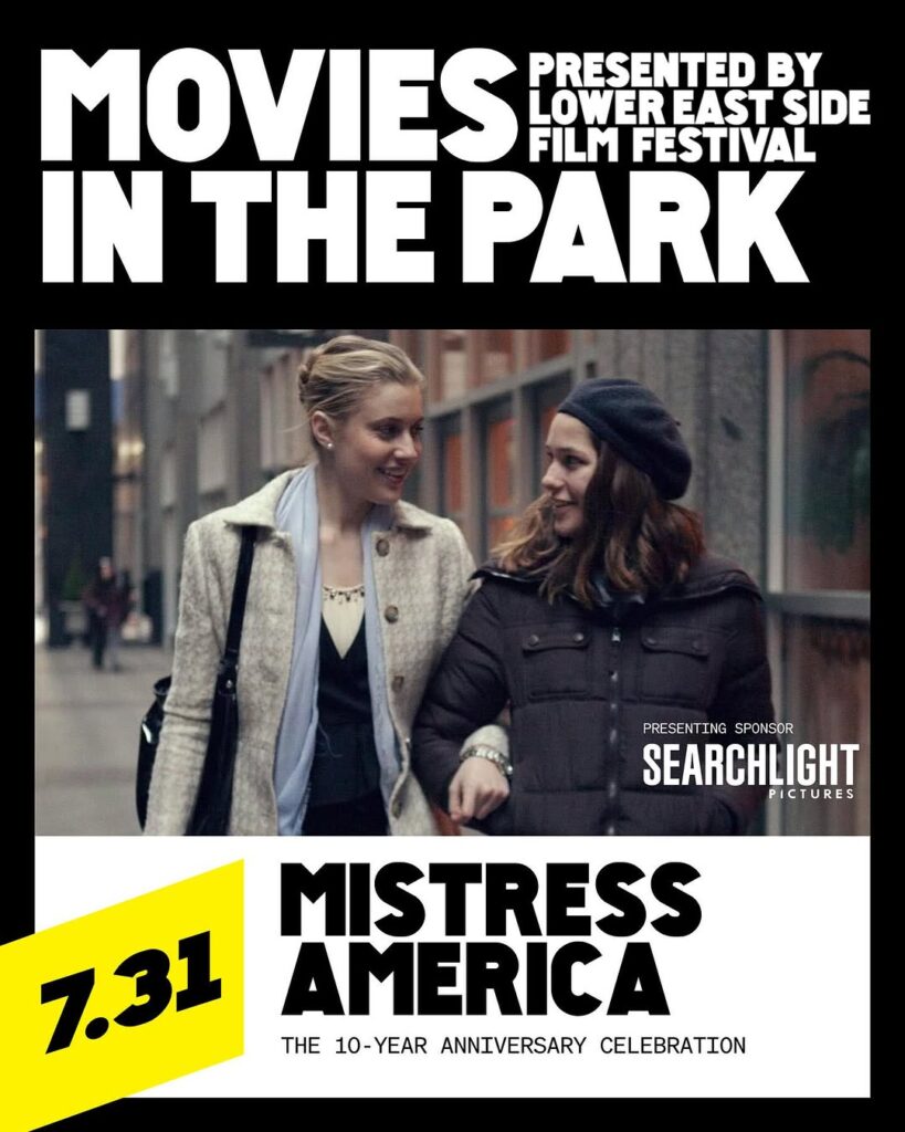Movies in the Park Mistress America Flyer