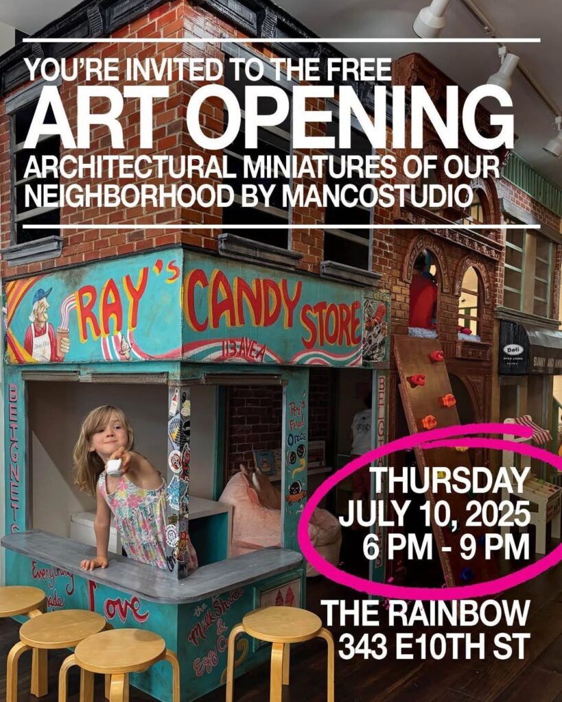 Flyer for Art Opening at The Rainbow Play Space