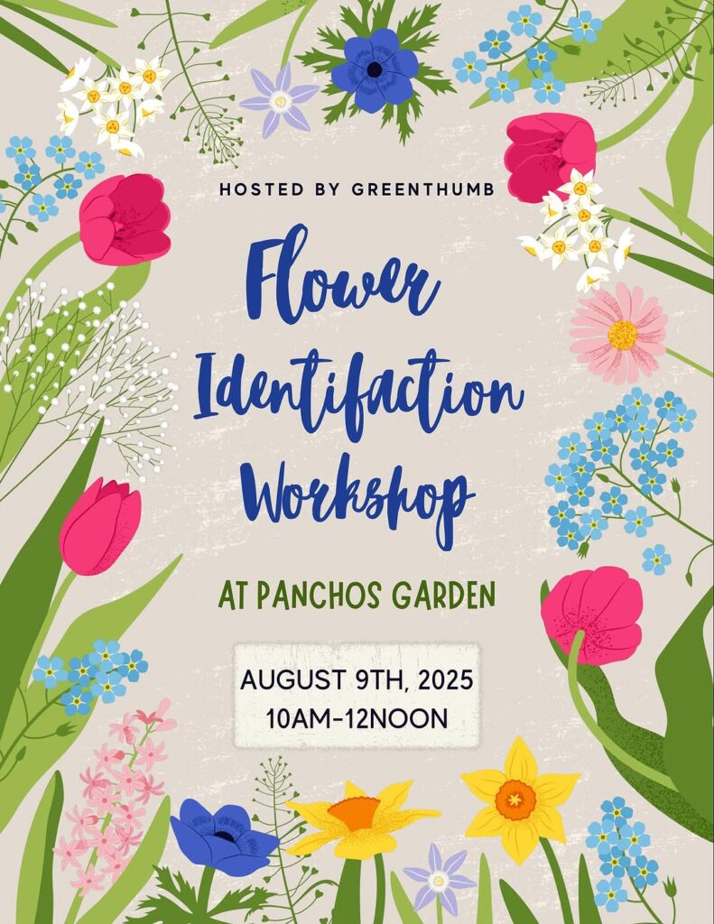 Flyer for flower identification workshop.