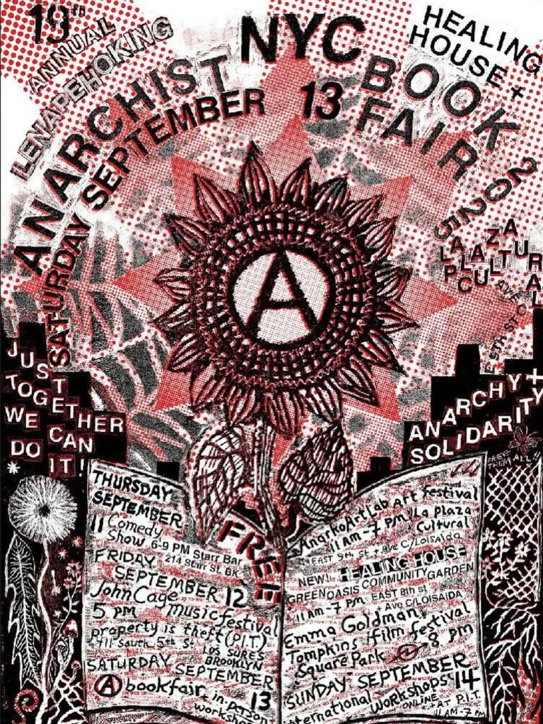 Flyer for Anarchist book Fair September 13th
