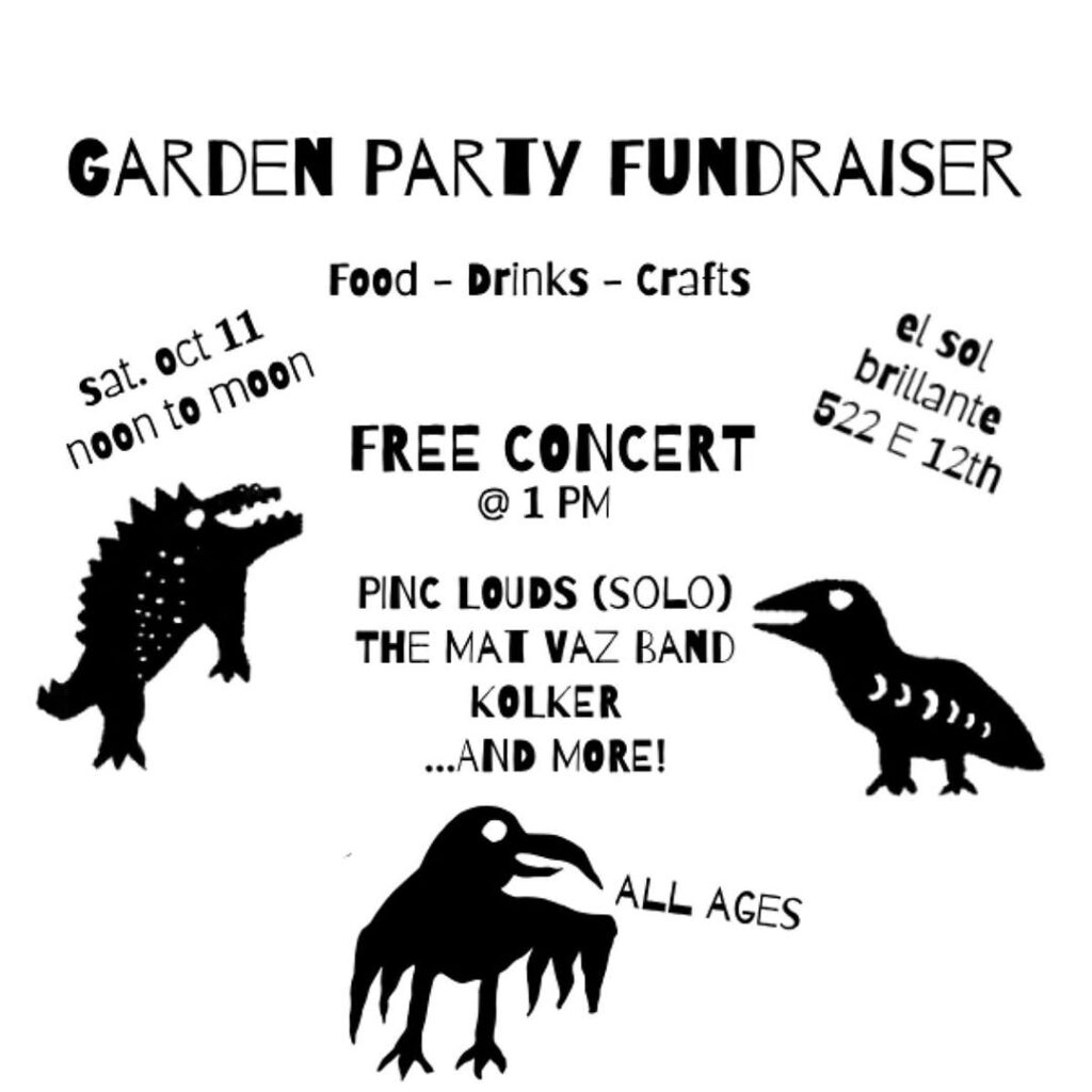 Flyer for Saturday, El Sol Brillante community garden fundraiser
