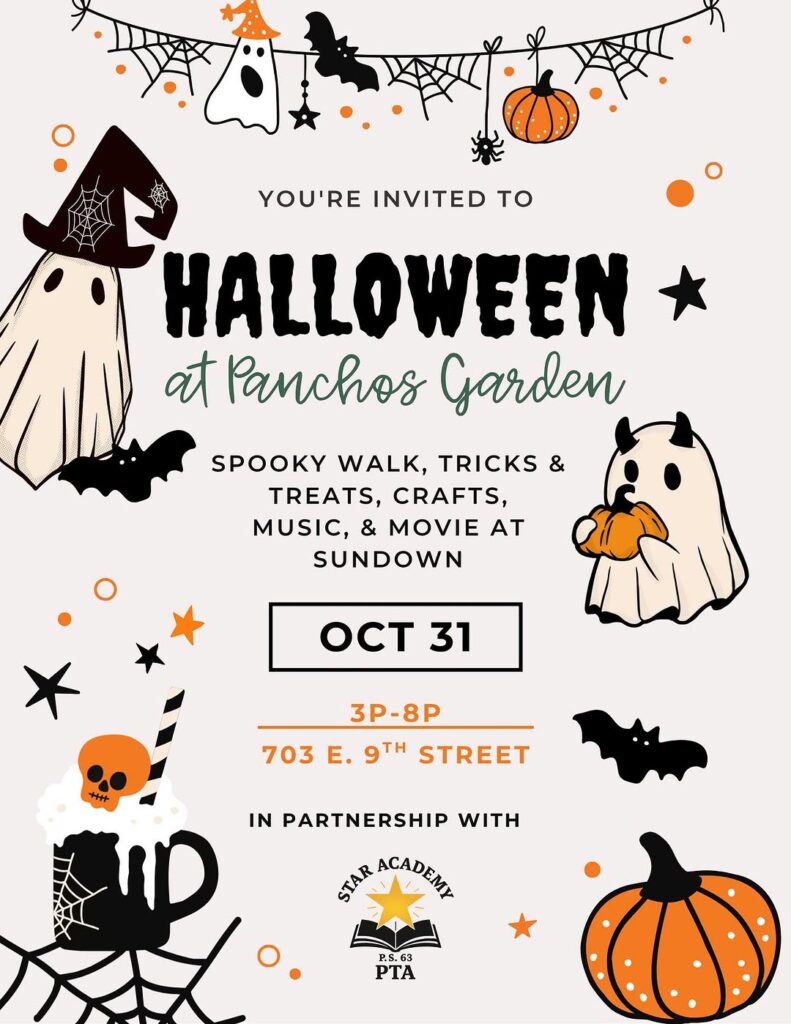 Flyer for Halloween at Panchos Garden