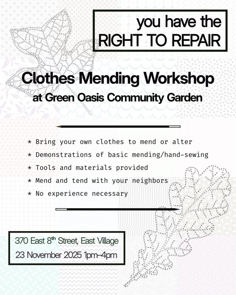 clothes mending workshop flyer